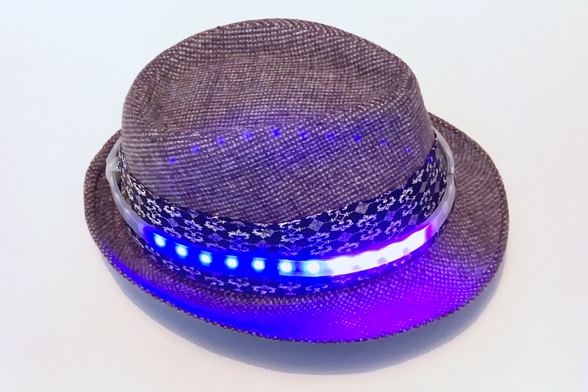  A hat, bejewelled with 38 RGB LEDs